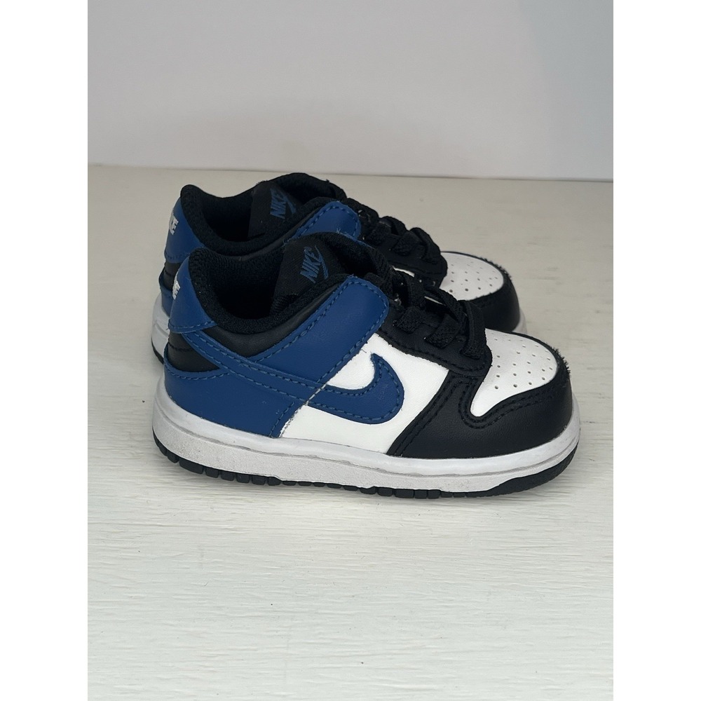 Nike Dunk Low toddler size USA 4C Kids Shoes DH9761-104 Blue Black White Sneaker - Picture 4 of 9